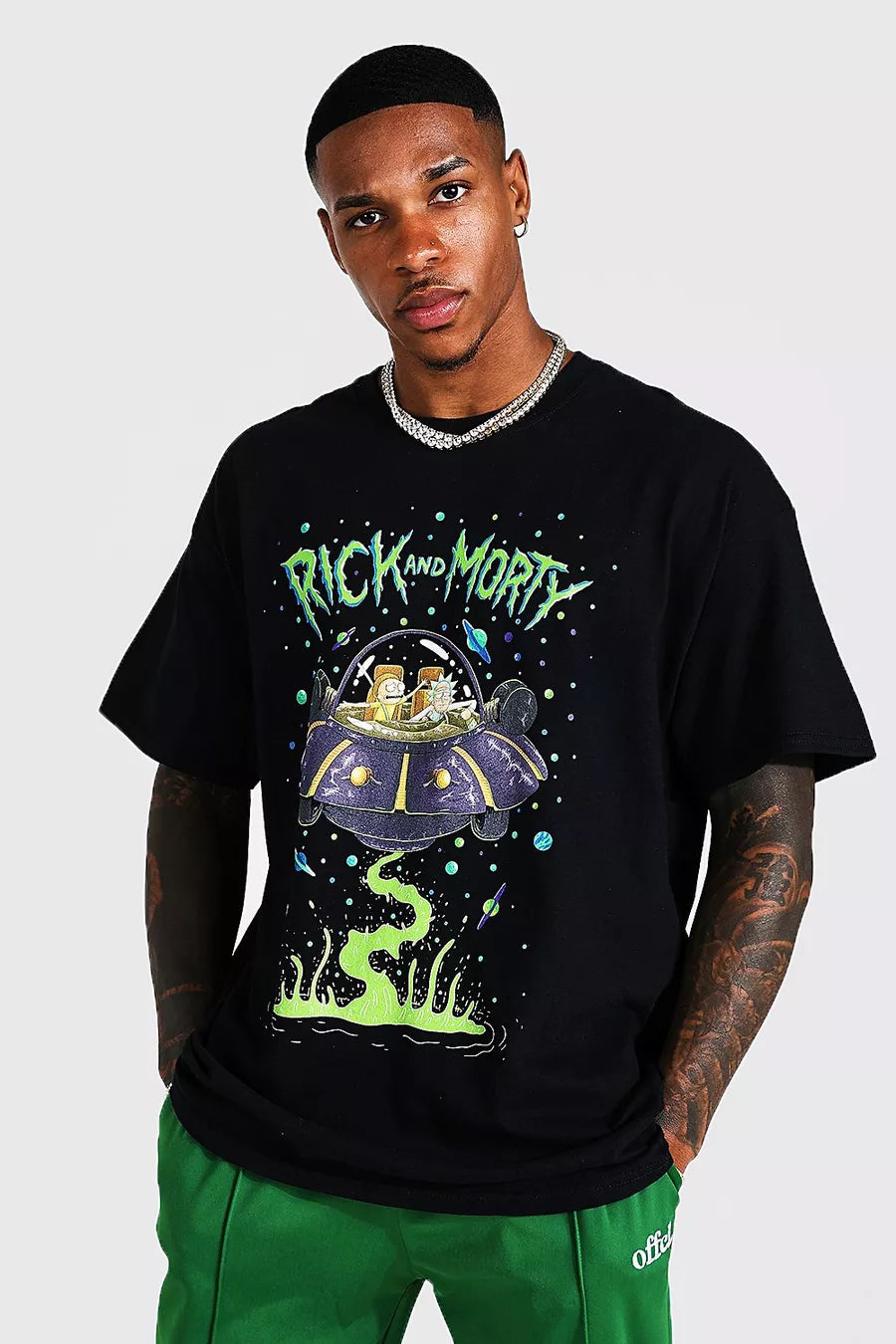 RICK AND MORTY T SHIRT BLACK LARGE