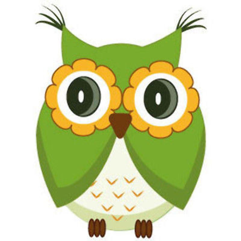 10 X Cute pink owl Wall Sticker - Totally Movable