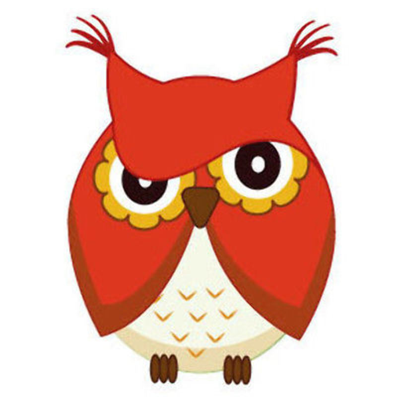 10 X Cute yellow owl Wall Sticker - Totally Movable