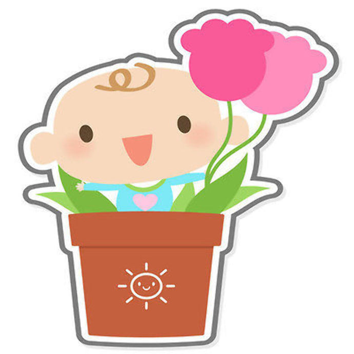 10 X Flowerpot Girl Wall Stickers - Totally Movable