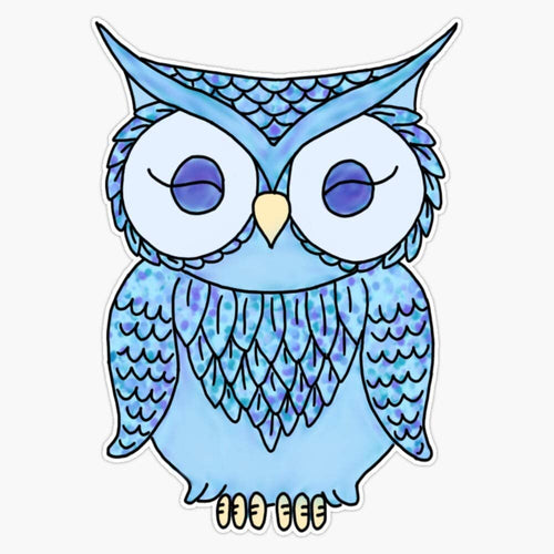 10 X Cute blue owl Wall Sticker - Totally Movable